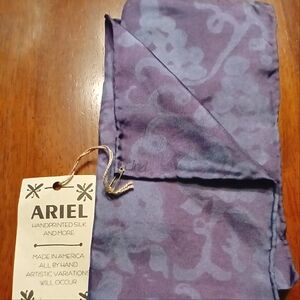 Ariel handprinted silk scarf.